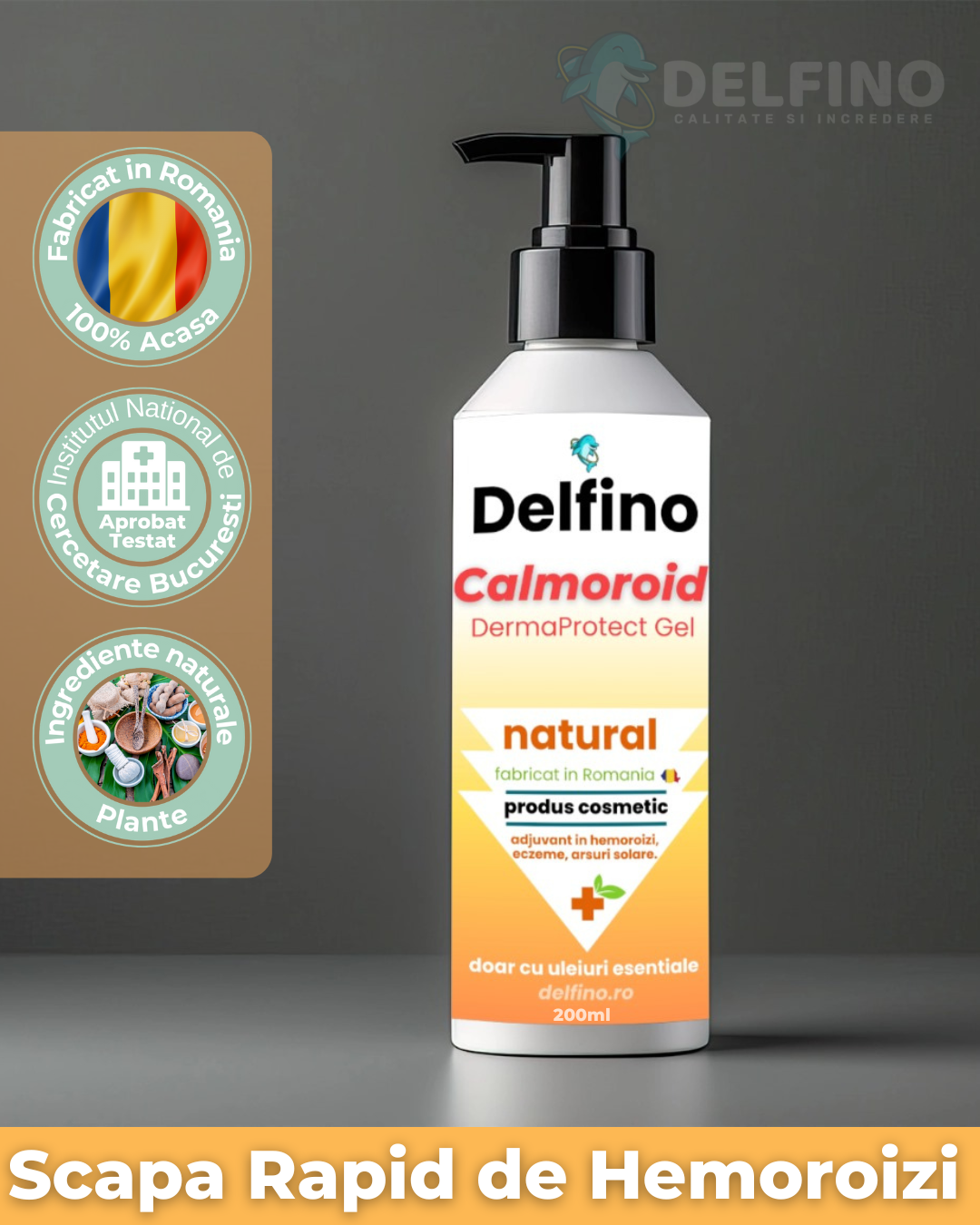 Gel Calmoroid pentru Hemoroizi - Delfino®️